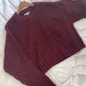 COPY - AE Crop Chunky Knit Super-soft Crewneck Sweater